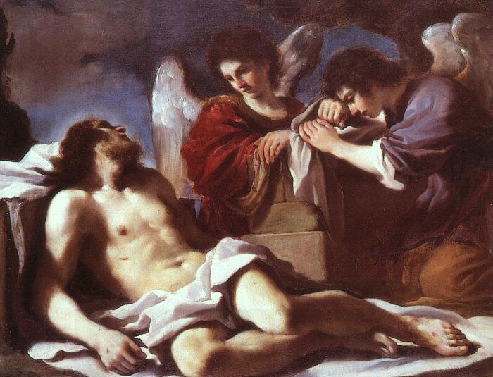  Giovanni Francesco  Guercino Angels Weeping Over the Dead Christ